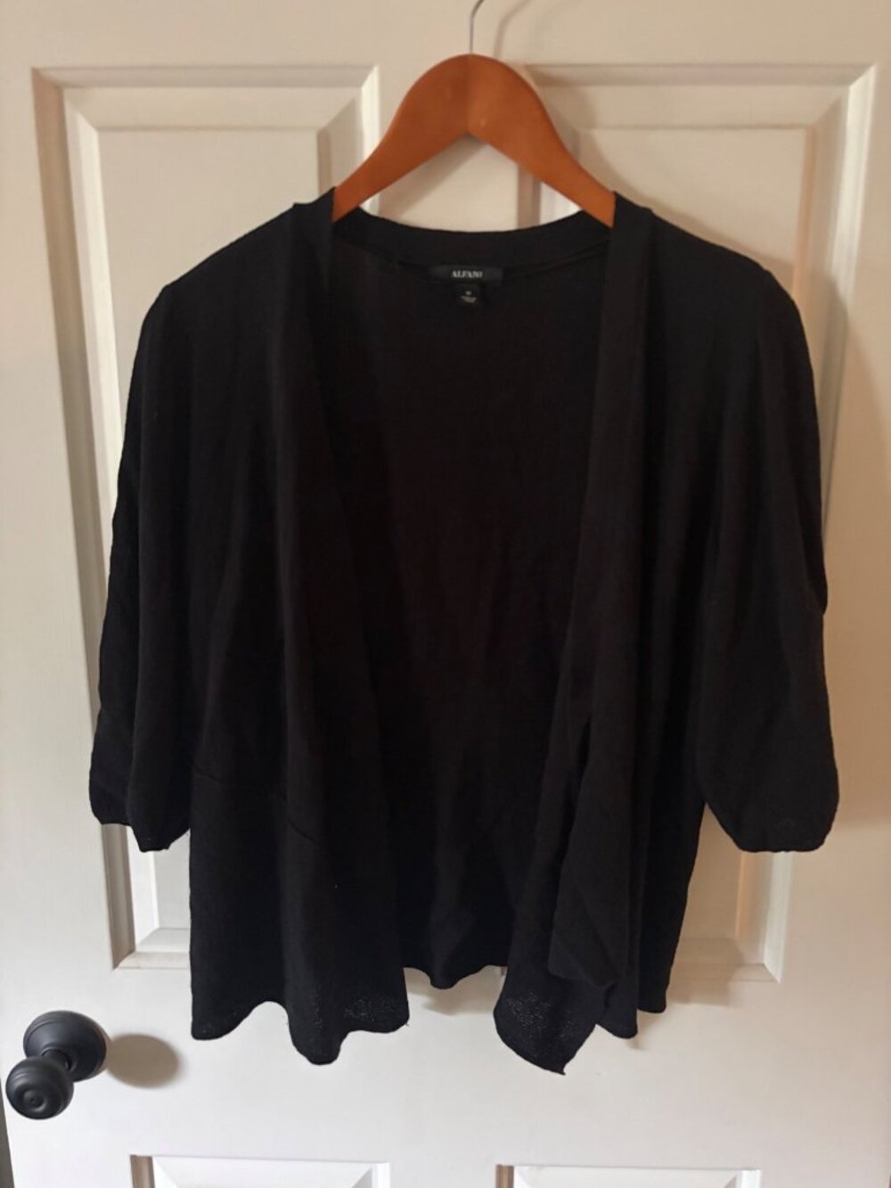 Women's Alfani Open-front Black Cardigan Shrug Size 1X